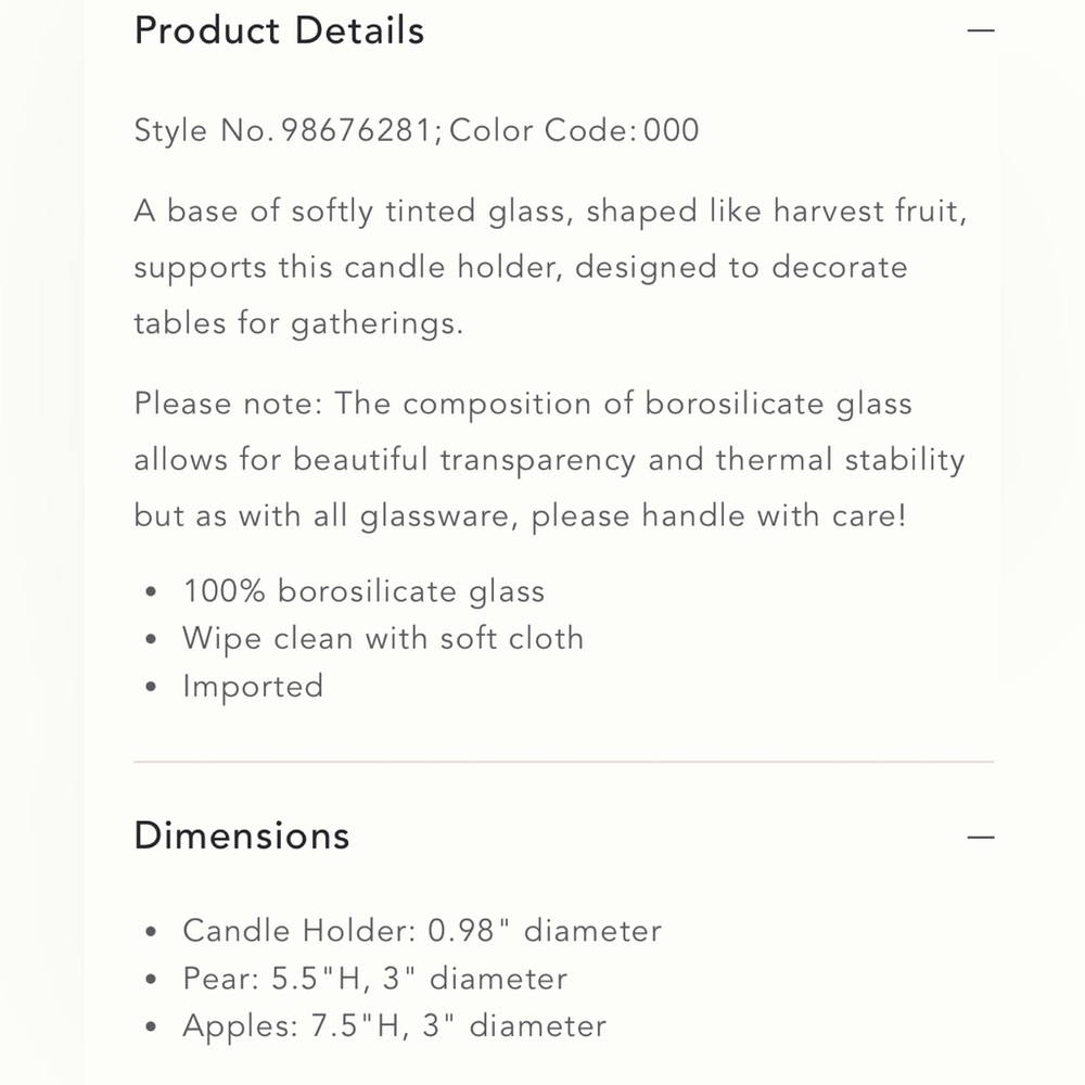 Pair Anthropologie Harvest Apples Fruit Icon Tinted Glass Candle Holders NWT - Picture 4 of 4